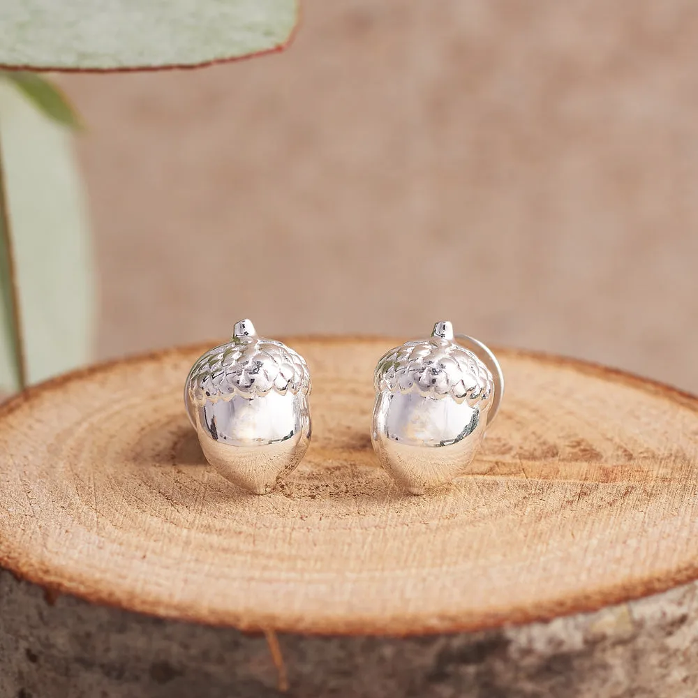 Acorn Silver Stud Earrings