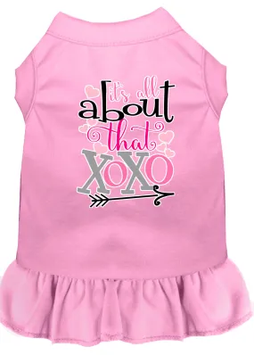 All About The Xoxo Screen Print Dog Dress Light Pink Xs