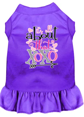 All About The Xoxo Screen Print Dog Dress Purple Xxl