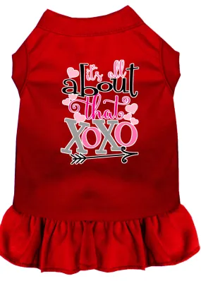 All About The Xoxo Screen Print Dog Dress Red Xl