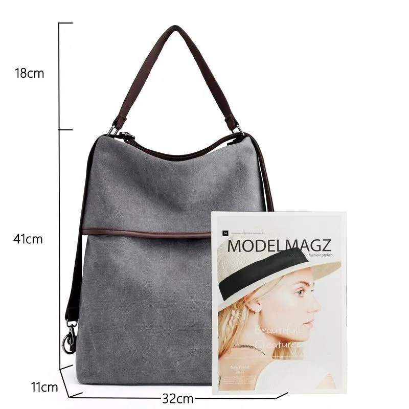 Canvas Convertible Shoulder Bag/Backpack