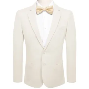 Hi-Tie Business Daily Blazer White Men's Suit Jacket Slim Fit Coat