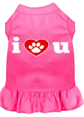 I Heart You Screen Print Dress Bright Pink 4x (22)