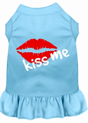 Kiss Me Screen Print Dress Baby Blue 4x (22)