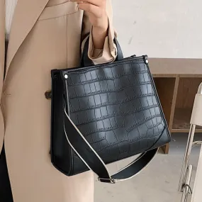 Simple Crocodile-inspired Texture Crossbody Handbags